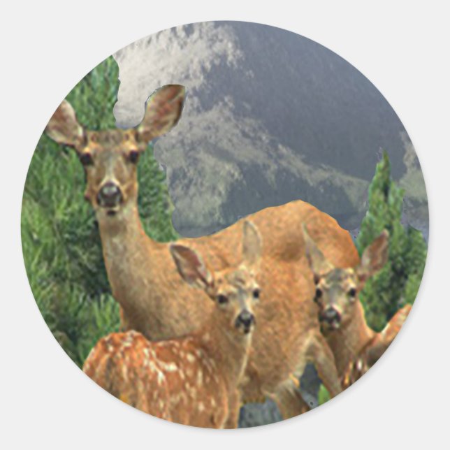 Sticker Rond Deer art (Devant)