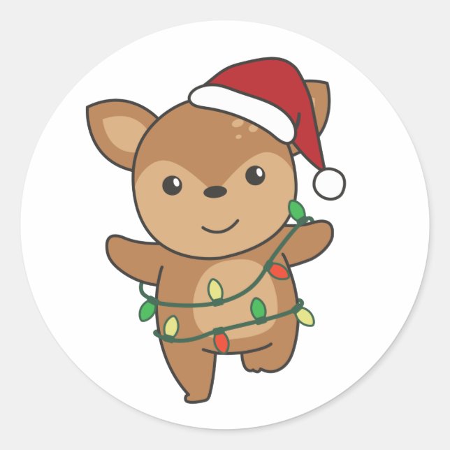 Sticker Rond Deer Christma (Devant)