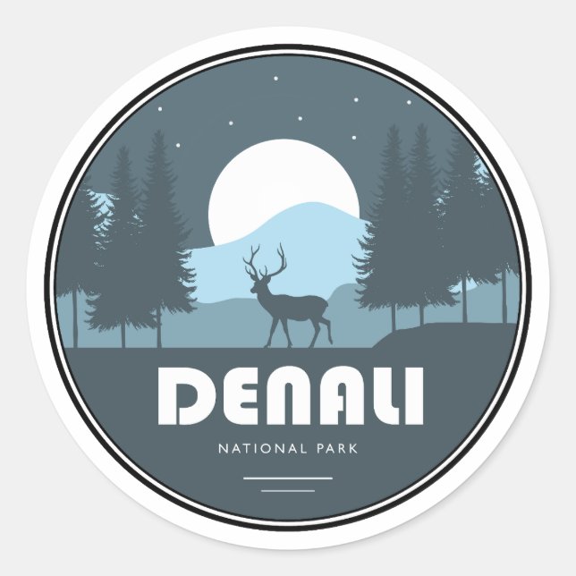 Sticker Rond Deer du parc national de Denali (Devant)