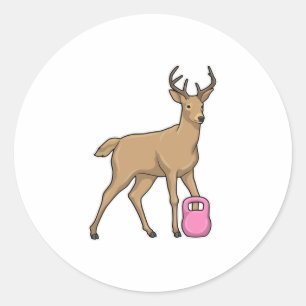 Sticker Rond Deer Fitness Dumbbell