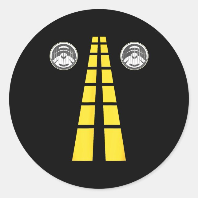 Sticker Rond Deer Headlights With Road Markings Couples Costume (Devant)
