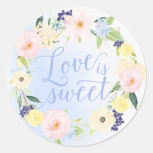 Sticker Rond Deers in Love Woodland Mariage d'hiver