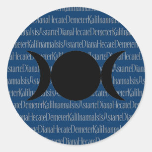 Sticker Rond Déesse Chant (bleu)