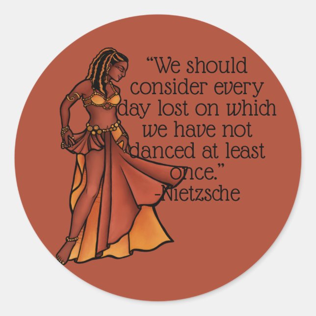 Sticker Rond Déesse de la danseuse du ventre Nubian (Devant)