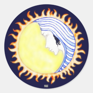 Sticker Rond Déesse de la lune