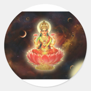 Sticker Rond Déesse de Maa Maha Lakshmi Devi Laxmi de la