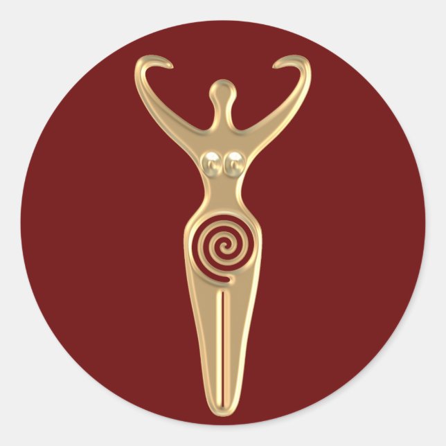 Sticker Rond Déesse en spirale (Devant)