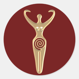 Sticker Rond Déesse en spirale