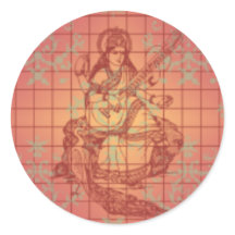 déesse hindoue rouge Saraswati Sagesse Inde