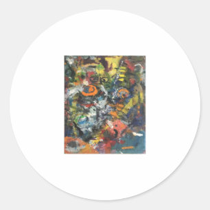 Sticker Rond Déesse plumée Abstraite Hankamer Artjunkhaus