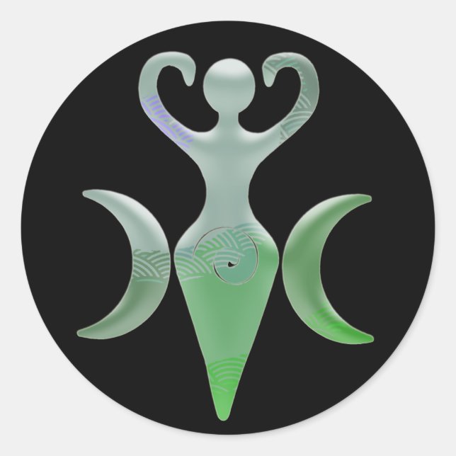 Sticker Rond Déesse triple (Devant)