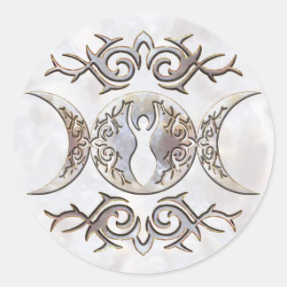 Sticker Rond Déesse Triple Moon Moonstone