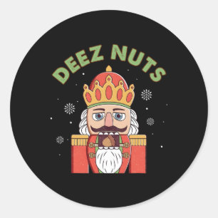 Sticker Rond Deez Nuages Nutcracker Nut Hommes Femmes Fun Noël 