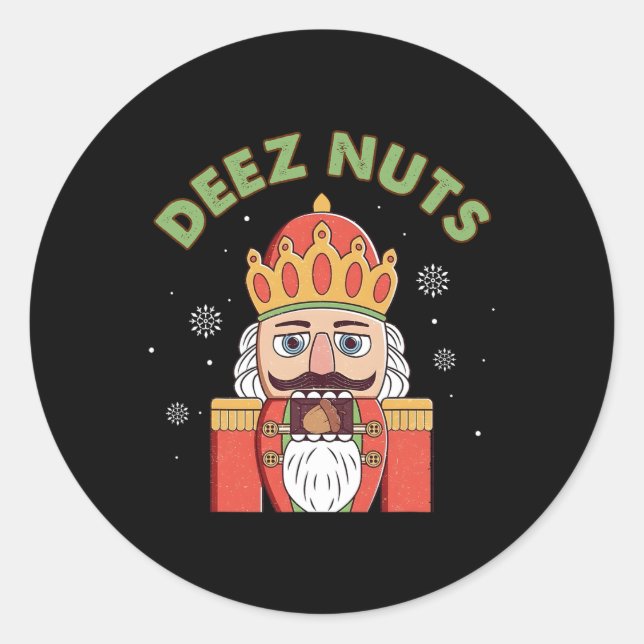 Sticker Rond Deez Nuages Nutcracker Nut Hommes Femmes Fun Noël  (Devant)