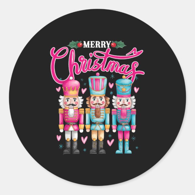 Sticker Rond Deez Nuts Nutcracker Joyeux Noël Matching Paja (Devant)