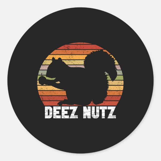 Sticker Rond Deez Nutz Casse-noix Écureuil Gopher Chipmunk Dees (Devant)