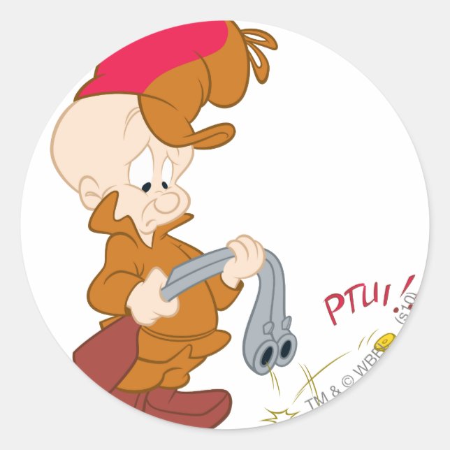 Sticker Rond Défaillance du pistolet de ELMER FUDD™ (Devant)