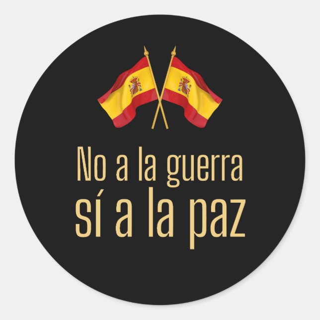 Sticker Rond Défendre la paix Espagne (Devant)