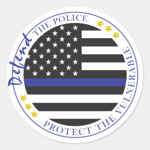 Sticker Rond Défendre l'autocollant de police