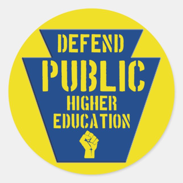 Sticker Rond Défendre l'éducation publique supérieure en PA (Devant)