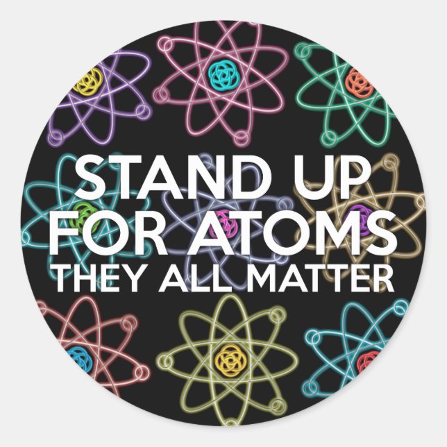 STICKER ROND DÉFENDRE LES ATOMES (Devant)