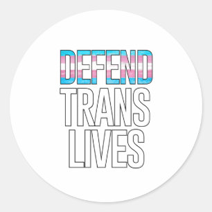 Sticker Rond Défendre les vies trans