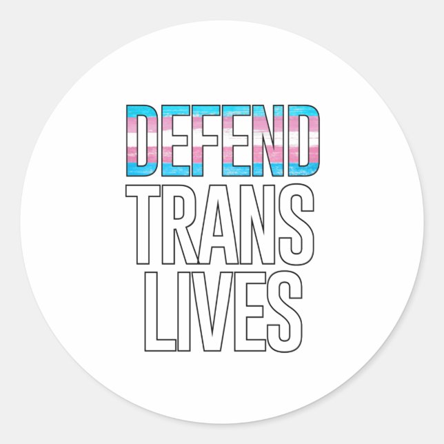 Sticker Rond Défendre les vies trans (Devant)