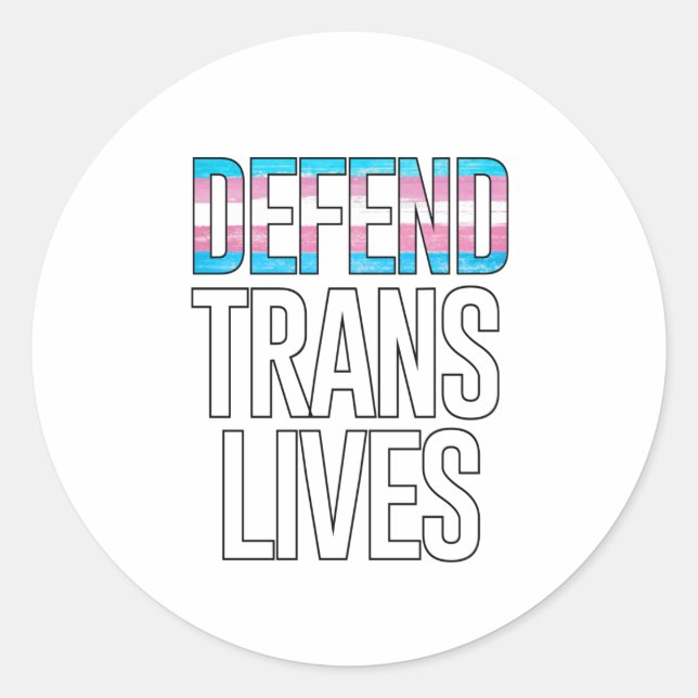 Sticker Rond Défendre les vies trans (Devant)