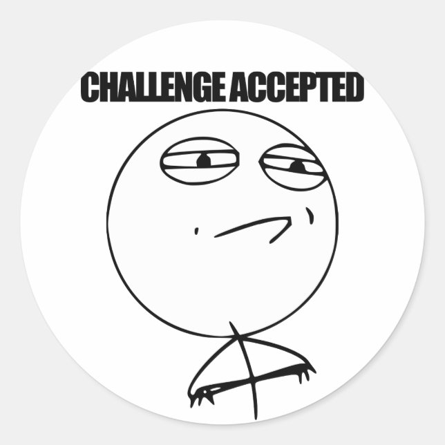 Sticker Rond Défi accepté (Devant)