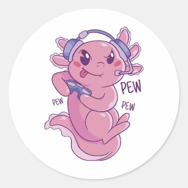 Sticker Rond Défi de jeu Axolotl Blast (Devant)