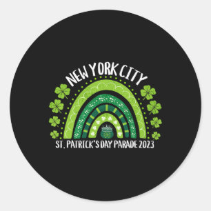Sticker Rond Défilé de la Saint-Patrick de New York Fam corresp