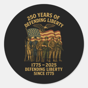 Sticker Rond Défilé militaire patriotique américain de l'armée