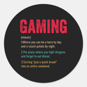 Sticker Rond Définition amusante de jeu