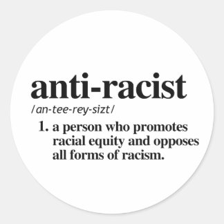 Sticker Rond Définition anti-raciste