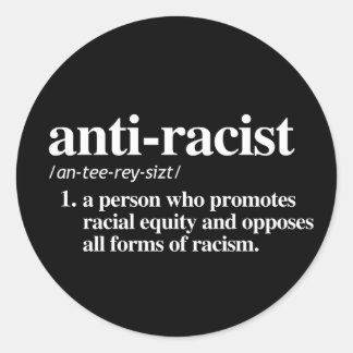 Sticker Rond Définition anti-raciste