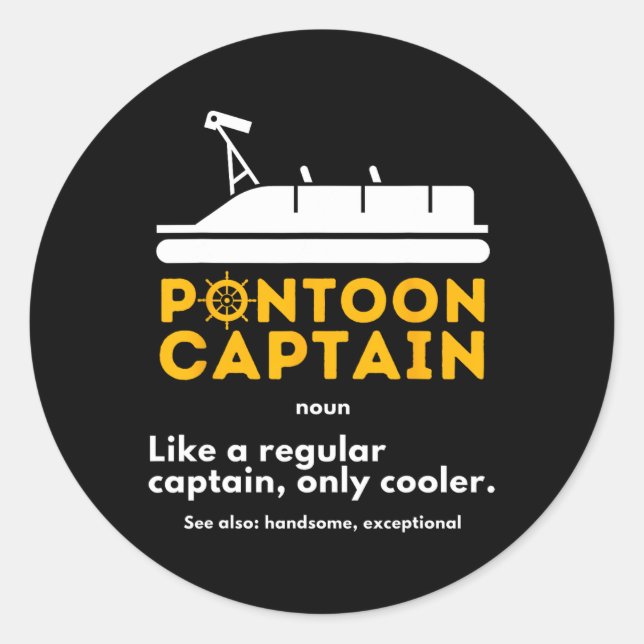 Sticker Rond Définition de capitaine de ponton - Pontooning de  (Devant)