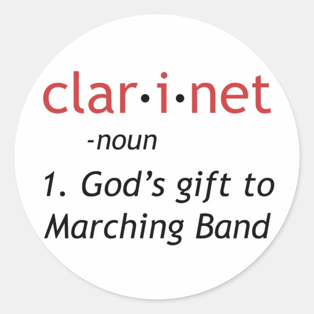 Sticker Rond Définition de Clarinet (Devant)