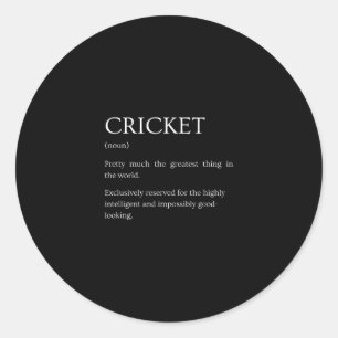 Sticker Rond Définition de cricket - Explication drôle sarcasti