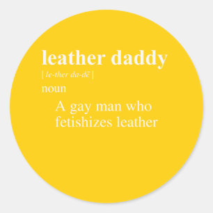 STICKER ROND DÉFINITION DE DADDY EN CUIR