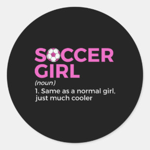 Sticker Rond Définition de fille de football