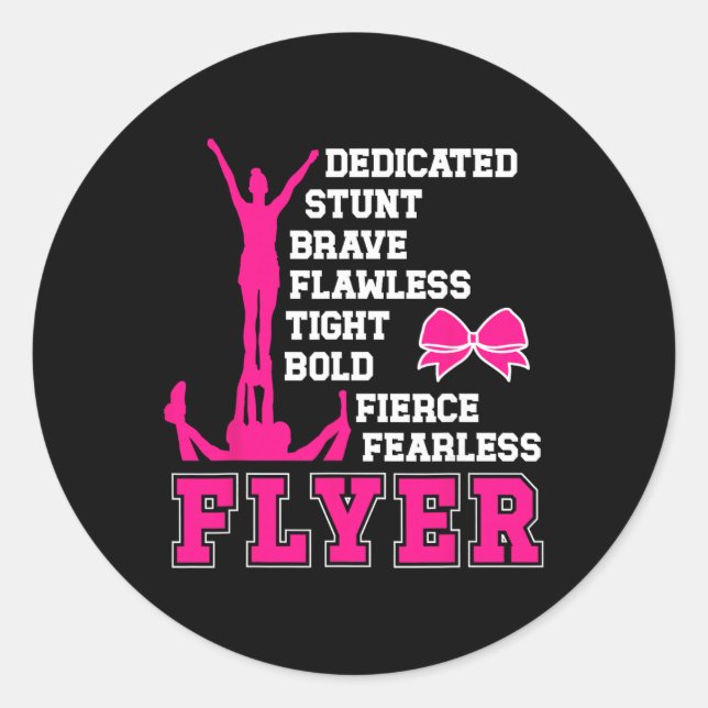 Sticker Rond Définition de Flyer de Cheerleading Flyer de Cheer (Devant)