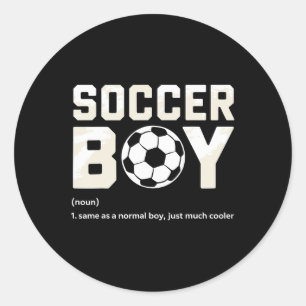 Sticker Rond Définition de garçon de football