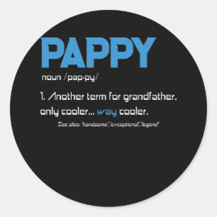 Sticker Rond Définition de la Fête des pères Pappy Grandpa Anni