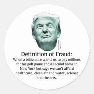 Sticker Rond Définition de la fraude - TRUMP