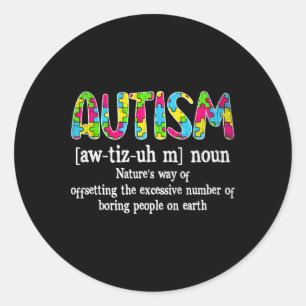 Sticker Rond Définition de l'autisme Sensibilisation sur l'auti