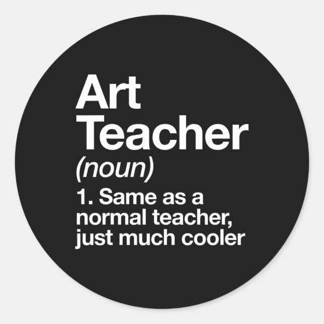 Sticker Rond Définition De L'Enseignant Drôle Retour À L'École  (Devant)