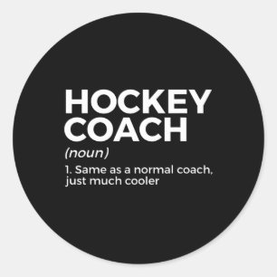 Sticker Rond Définition de l'entraîneur de hockey amusant