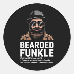 Sticker Rond Définition De L'Oncle Archevé Drôle Funkle Pour Am