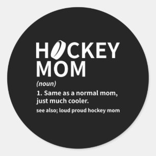 Sticker Rond Définition de Maman de Hockey Joueuse de Hockey su