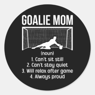 Sticker Rond Définition de Maman Gardien de but de football Gar